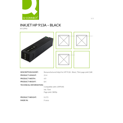 Cartuccia Q-Connect rigenerata HP 913A nero - KF13992